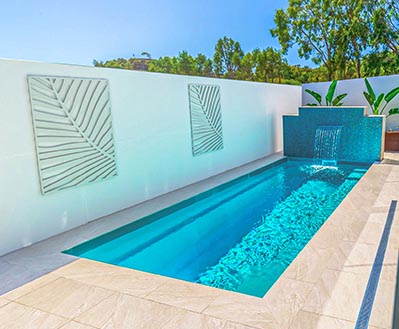 Leisure Pools Inground Fiberglass Pool Colour Aquamarine
