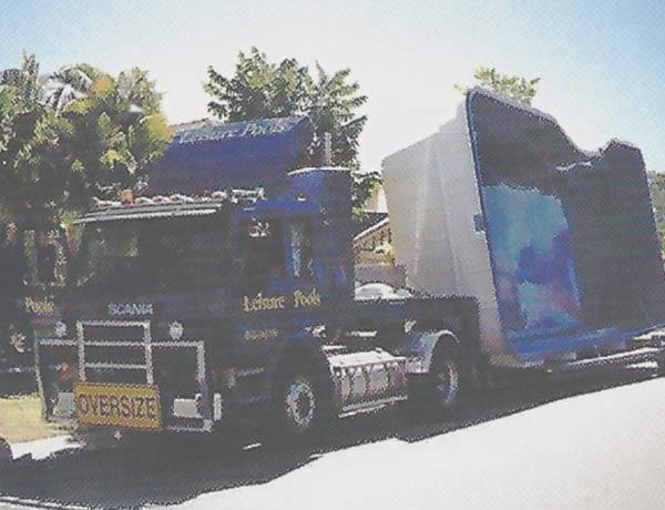 Truck Transporting A Leisure Pools Inground Fibreglass Swimming Pool