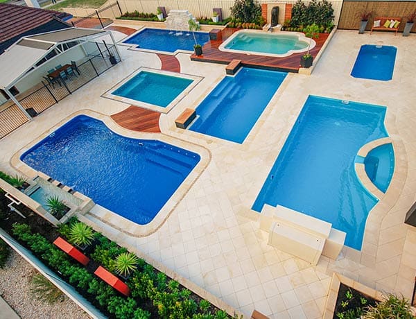 Leisure Pools Perth Fibreglass Pool Display Yard