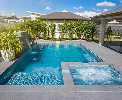Leisure Pools Inground Fiberglass Pool Colour Silver Grey