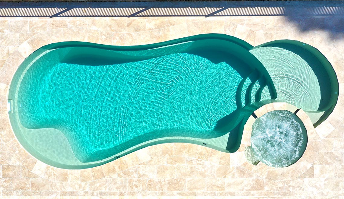 Leisure Pools Allure Diamond Sand fibreglass swimming pool design