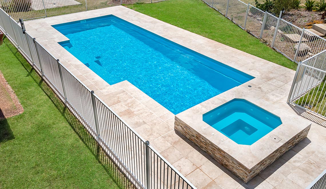 Leisure Pools Elegance 10m pool with the Capri Spa