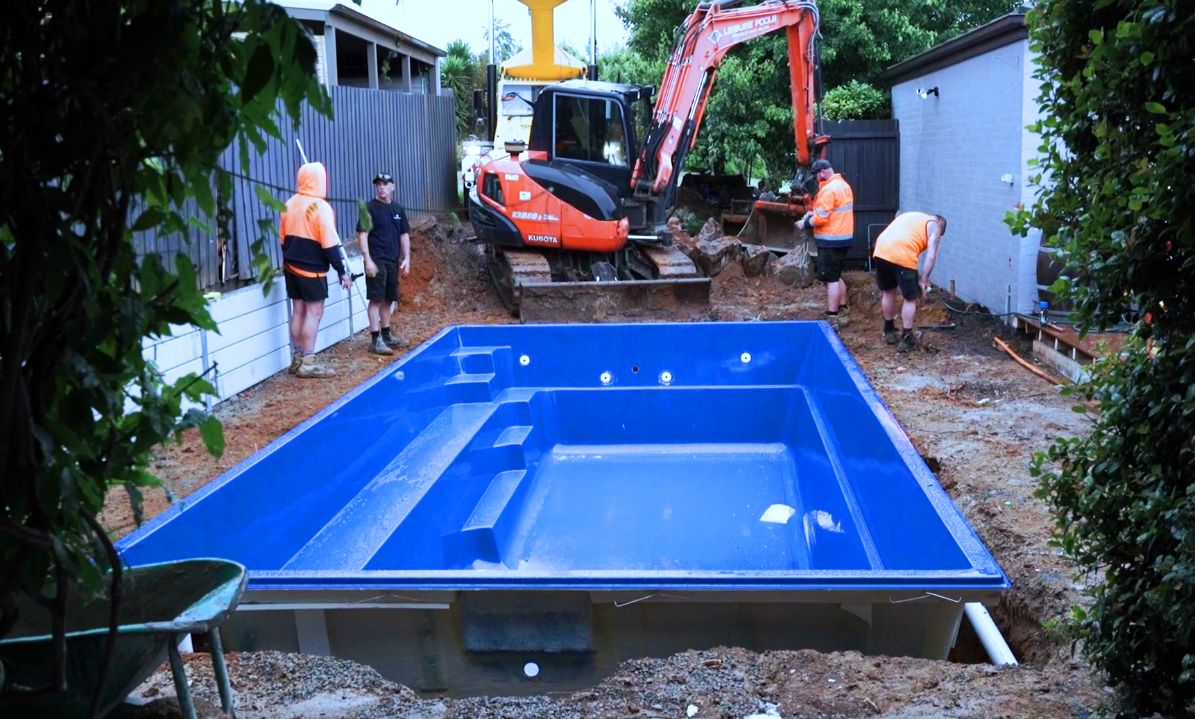 Fibreglass pool in the ground