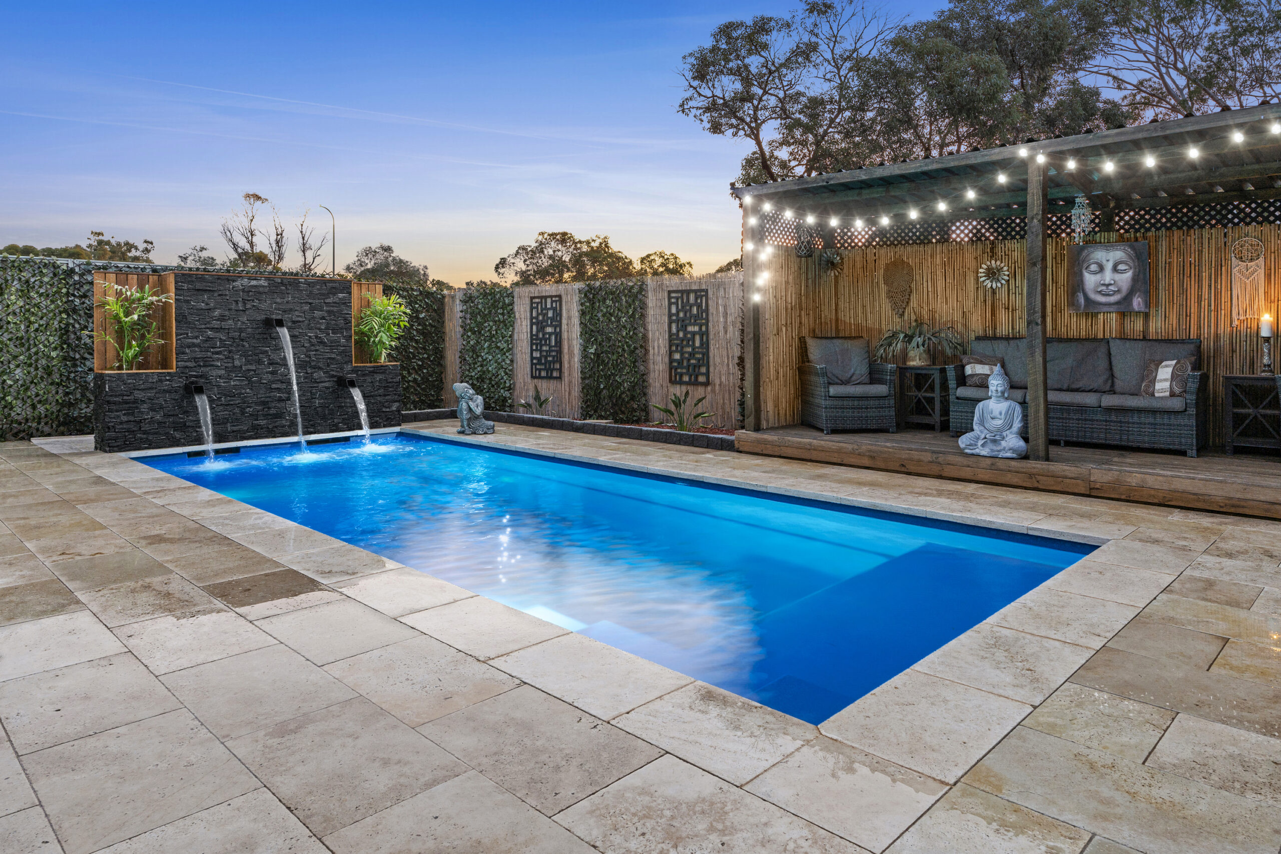 pool builders in coffs harbour The Precision 8.00m in Sapphire Blue installed in Riverland, SA