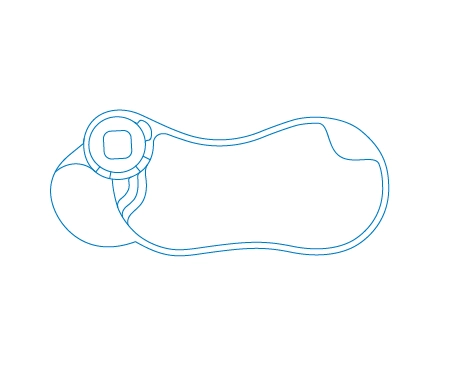 Line Drawing of the Allure swimming pool - 12.15m x 4.70m