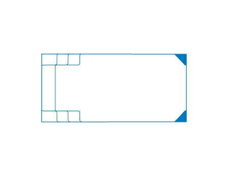 Line Drawing of the Olympus swimming pool - 4.65m x 2.20m
