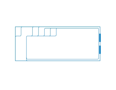 Line Drawing of the Precision fibreglass pool - 8.05m x 3.30m