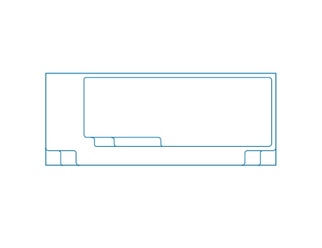 Line Drawing of the The Reflection fibreglass pool with splash deck - 9.50m x 3.80m