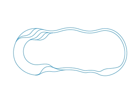 The Riviera The Riviera pool model: line drawing