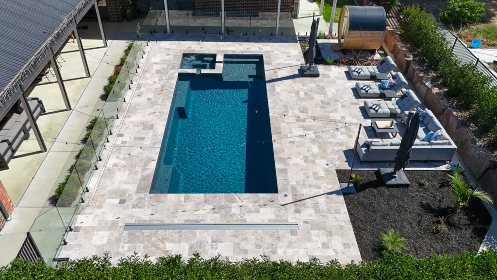 GV Unique backyard install Leisure Pools Absolute 10m Graphite Grey
