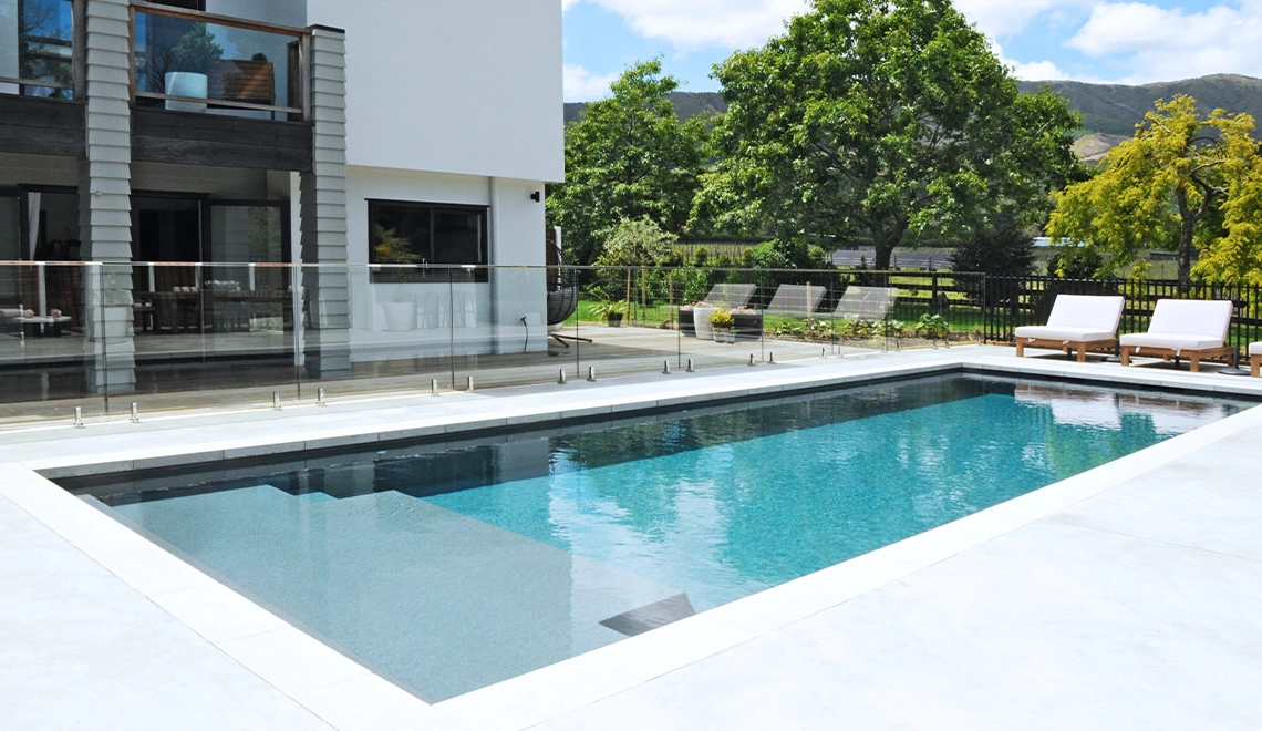 The Acclaim 12.15m in Graphite Grey installed by NZ Pools