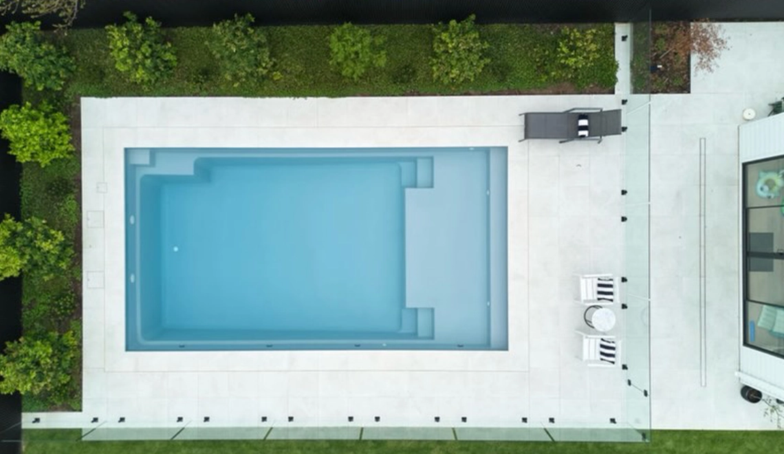 The Acclaim 8.15m in Silver-Grey installed by Westside Pools