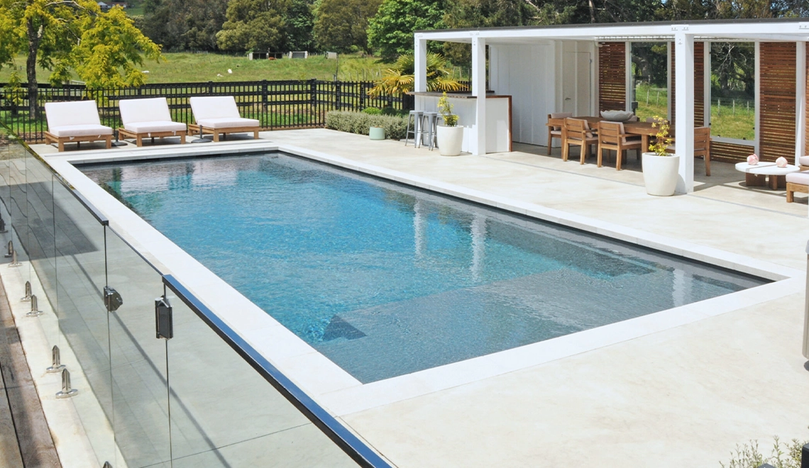 The Acclaim 12.15m in Graphite Grey installed by NZ Pools