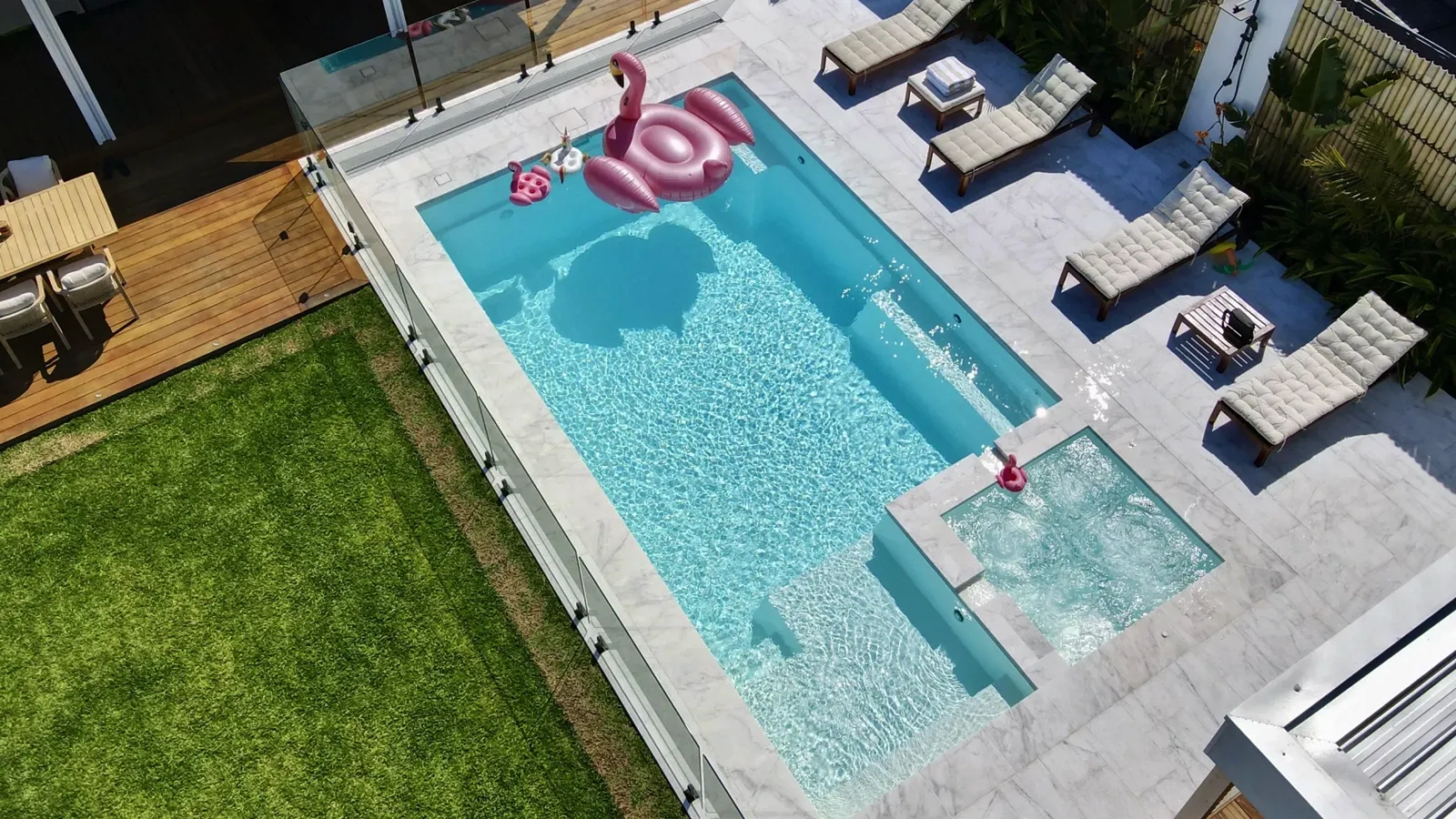 The Absolute in Shimmer White Installed by Leisure Pools Melbourne South East