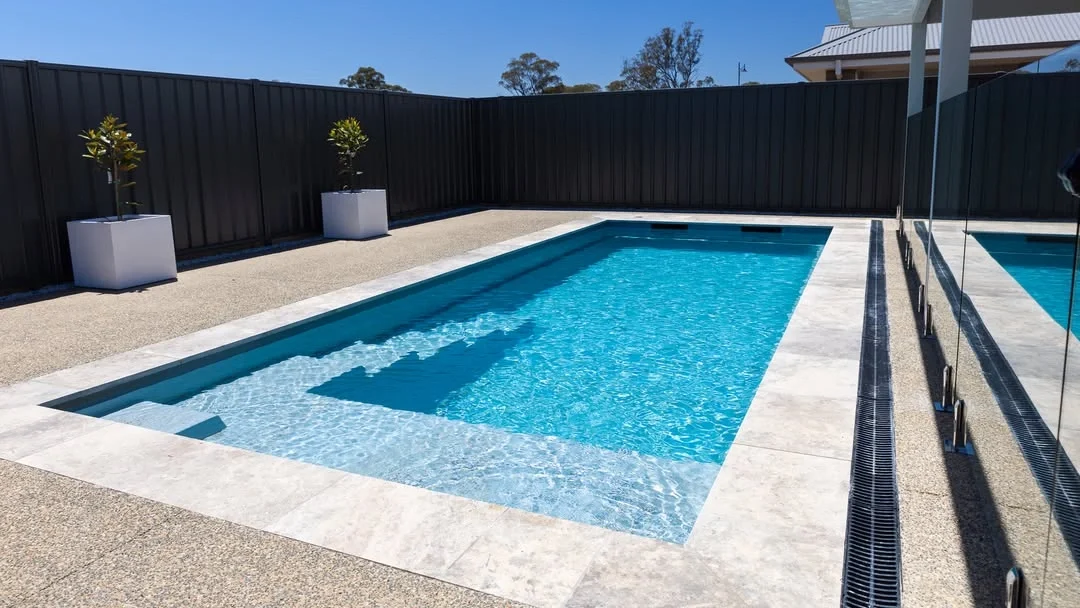 Leisure Pools The Precision 8.05m Silver Grey GV Unique Pools & Landscaping