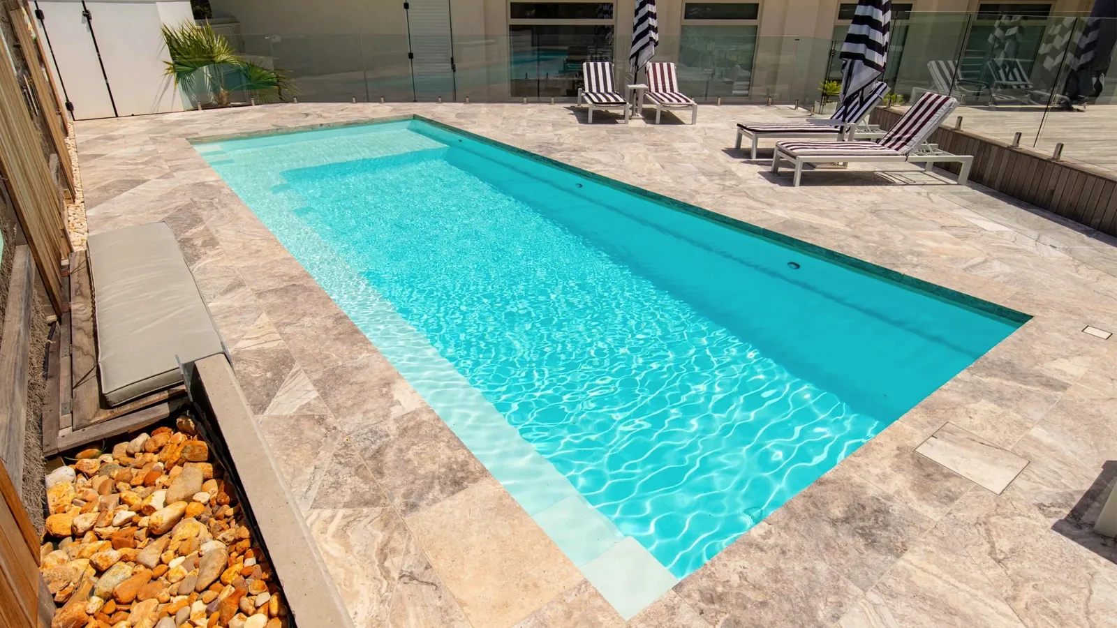 The Reflection with Splash Deck in Shimmer White Installed by Leisure Pools Melbourne South East