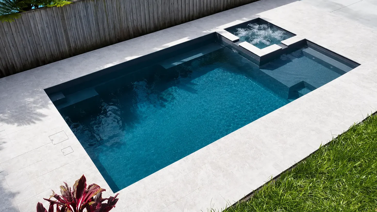 The Absolute 8.00m in Graphite Grey, installed by Pinnacle Pools, in Upper Coomera, QLD The Absolute 8.00m in Graphite Grey, installed by Pinnacle Pools, in Upper Coomera, QLD